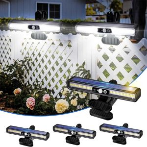 NEW 1/2/4Pcs Solar LED Lights Outdoor Clip-On Portable Lighting Motion sensing Light 3 Mode Wall Lamp for Fence Garden Camping