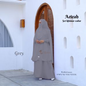 Ulfashion Gamis Syari Wanita Azizah Gamis Set Khimar Cadar Polos Bahan Wolfish Luxury