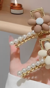 Zaman Now - Aksesoris Rambut Korea / Jepit Rambut Lucu dan Elegan / Jepitan Rambut Model Korea / Jedai Wanita Motif Mutiara