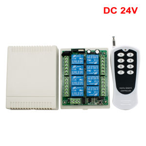 8 Channels Wireless Remote Control Switch DC 12V 24V 8CH Relay Module RF433 Transmitter And 433MHz Receiver