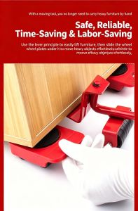 5pcs/set heavy Furniture Transport Lifter Tool Furniture Mover Set Furniture Lifter Rolling Wheel Transport Max Load 300kg 重型家具移动器