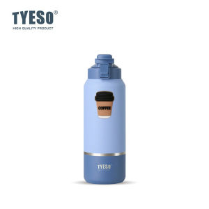TYESO | Tyeso 1200ML Thermoses Insulated Water Bottle Travel Mug with Handle Leak-Proof Lid for Outdoor Sports Hiking with Cute Sticker