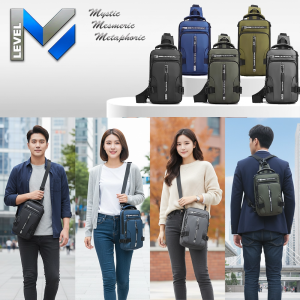 Crossbody shoulder sling bag lelaki Premium USB Scratch water proof Light weight Men Beg silang