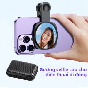 STTKGZD Bộ Kẹp Phản Chiếu Gương Máy Ảnh Điện Thoại Thông Minh Có Túi Đựng Phụ Kiện Gương Selfie Phía Sau Điện Thoại Di Động Di Động