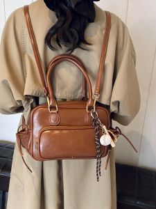 Casual Large Capacity Womens Bag 2025 New Versatile Crossbody Backpack Commuter Handbag Soft PU Leather Daily Match