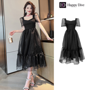 Happy Diva เดรสผู้หญิง เดรสสีดำ เดรสสีเขียว ชุดไปทะเล เดรสออกงาน เดรสเซ็กซี่ เดรสเกาหลี  5787