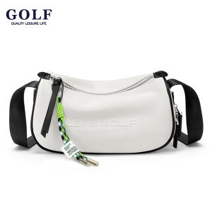 กระเป๋าหมอนชายและหญิงผู้หญิงแฟชั่นแบบลำลองสะพายพาดลำตัวขนาดเล็กใหม่สำหรับเล่นกอล์ฟของผู้หญิงกระเป๋าสำหรับเดินทางแบบลำลองสำหรับผู้หญิงกระเป๋าพาดลำตัวสำหรับผู้ชายสีดำสีขาวงาช้าง