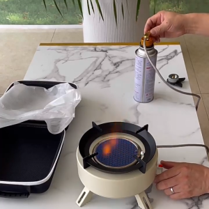 【Fomey】Portable Split Camping Stove Camping Stove Set Outdoor Cooking Utensils Multi-Functional Travel Fuel Cookware Stove Camping Equipment