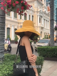 MATEYOYO หมวกกันแดด SunCap ผู้หญิงหมวกกันแดดพีชหมวกกันแดดพับเก็บได้หมวกกันแดดแบบสบาย ๆ หมวกกันแดดแบบพกพาหมวกชาวประมงขนาดใหญ่หมวกปีกกว้างป้องกันแสงแดดหมวกป้องกันรังสี UV สำหรับการเดินทางกลางแจ้งฤดูร้อน