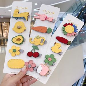 (5-In-1) Korean Korea Style Cute Kids Hair Clips Set Women Bands Hair Pin Baby Girls Accessories Ikat Rambut Kanak