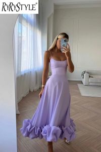 Fashion Strap Large Hemline 3D Flower A-line Dress