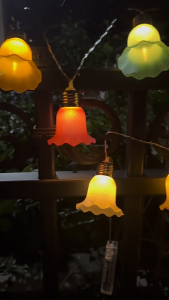 Keycool Waterproof Solar Flower String Lights Colorful Tulip LEDs 3m/5m/10m 7/10/15 Lights for Christmas Garden Patio Balcony Party Decor