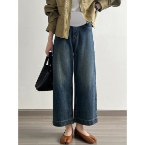 Quần Jeans Denim Ống Rộng Cho Mẹ Trẻ Quần Thường Ngày Mùa Thu Quần Dài Có Túi Đồ Trẻ Em Dễ Thương Quần Thường Ngày Cho Mẹ