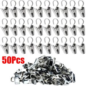 100/200ชิ้น คลิปม่านสแตนเลส / ตะขอรูปตัว S / คลิปแขวนไฟปาร์ตี้ / ที่แขวนรูป / คลิปเหล็กงานหนัก