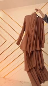 Nadira Dress wanita kekinian bahan ceruty babydoll full furing busui friendly Allsize free pashmina