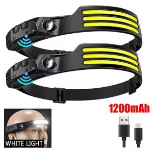 OLOEY | Đèn Pha Cảm Ứng COB LED Có Thể Sạc Lại Bằng USB Pin Tích Hợp 180 ° Đèn Pin Chống Nước Góc Chiếu Rộng Dùng Cho Câu Cá Cắm Trại Ngoài Trời