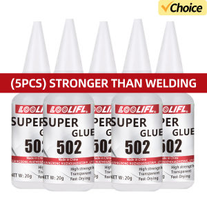 LOOLIFL 1-7pcs 20ml 502 Super Glue Extra Strong Instant 5 seconds Quick-Drying Cyanoacrylate Adhesive Leather Rubber glass DIY Wood Metal Strong fast repair Bond Liquid Glue Tool Brand-new upgraded
