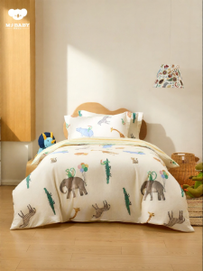 M·J BABY | Bộ Đồ Chăn Ga Gối Bé Trẻ Em 100% Cotton Cho Mùa Thu Đông