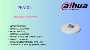 Dahua CCTV Camera Aluminium Mount Adapter Bracket - PFA101 Model with 159x35mm Dimensions and Durable Aluminium Material - Compatible with Dahua Cameras and Accessories Selection on Website