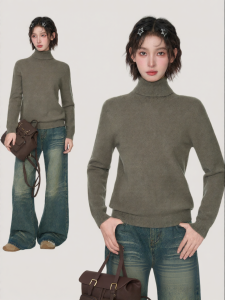 BAIDAIFEI | Turtleneck Thermal Sweater Womens Fall Winter Short Length