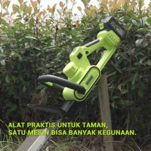 ZPER Mesin Potong Dahan Cordless Hedge Trimmer Mesin Pemangkas Dahan Baterai Pemangkas Ranting Bunga