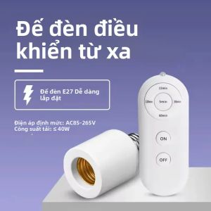 Giá Đỡ Đèn Thông Minh E27 Có Điều Khiển Từ Xa Và Công Tắc Hẹn Giờ 5 Tốc Độ AC85-265V Giá Đỡ Bóng Đèn LED Thông Minh Cho Môi Trường Gia Đình