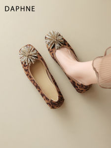 Daphne | Leopard French Style Crystal Commuter Pumps Soft Soles Hidden Heel