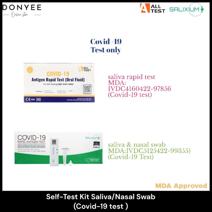[MDA APPROVED] Covid19 RTK Antigen Self Test Kit Alltest / Salixium *Saliva/Nasal Swab test