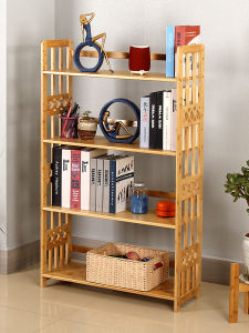 Student Solid Wood Floor Bookshelf Mobile Desk Side Shelf High School Student Storage Rack Luxury Sensation Economic Type