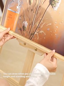 Liftable yellow pine wood easel 1.2m/1.5m/1.6m/1.75m Adjustable Wooden Painting Display Stand Frame Display Rack Art Supplies Easel