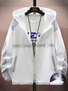 ROMON | Lormen Mens Ice Silk Sun Protection Clothing Summer Thin Casual Outdoor Fishing Jacket Anti-Uv Loose Fit Modern Style Zipper