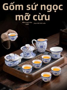 XIANGYE | High-End Blue and White Porcelain Tea Set for Office & Home Use
