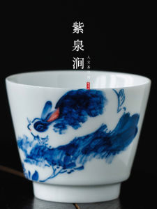 Hand-Painted Ancient Blue And White Ceramic Tea Cup Jingdezhen Porcelain Bowl Personal Cup for Tea Drinking And Serving