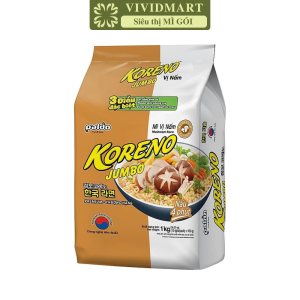 [LỐC 10 GÓI] - PALDO - Mì Koreno Jumbo 8 vị: Bò cay Kim chi Gà Hải sản cay Tôm Nấm Bò xào Bulgogi Chua cay (100g/gói)