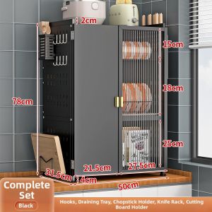 Dust-Proof Kitchen Storage Rack for Dishes and Utensils