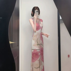 CHANGTONG | New Chinese Style Retro Elegant Printed Pencil Dress