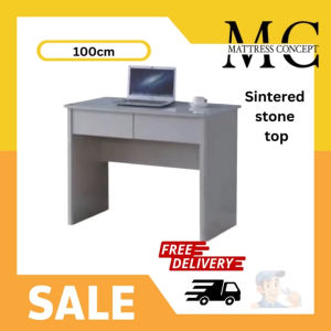 🔥【LOCAL SELLER】🔥 Duke Sintered Stone Top Study Table 100cm/120cm/140cm( free delivery and installation)
