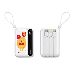 Disney 10000mAh Portable Charger with Cable 22W Super Fast Charge Mini Portable Mobile Power Bank Car Charging Adapter