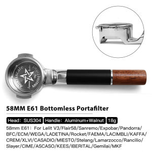 AliKisscafe Bottomless Portafilter Cho Espresso 58mm 54mm 51mm Dụng Cụ Pha Cà Phê Bằng Thép Không Gỉ Nằm Phẳng Tương Thích Với Delonghi Breville