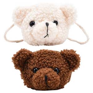 Gấu Mới Lạ Túi đeo Giản Dị Cô Gái Fluffy Túi đeo chéo Đa Năng Mùa Thu/túi xách mùa đông Phim Hoạt Hình Cho mua sắm du lịch