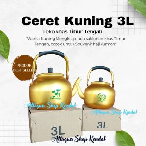 Teko Arab Emas 3-4 L/ Ceret Kuning Arab Air Zam-Zam 4 L  oleh oleh Haji Umroh (BISA COD)