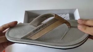 Sanan Fashion - Sandal Jepit Flip Flop Pria Casual Abu PVC Best Seller Blackkelly 587