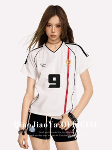 QIAOJIAOYA | Áo Thun V-Neck Đem Lại Sự Gọn Gàng Thể Thao