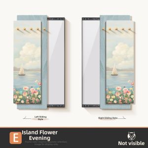 HAOJIUBUJIAN | Cream Style Decorative Full-length Mirror with Holes Panel Hidden Sliding