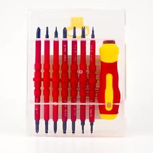 Insulated Electricians Screwdriver Set - 14 in 1 Magnetic Screwdriver Kit Electrical Multifunction Interchangeable CR-V Screwdr