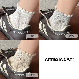 Summer Thin Pure Cotton Breathable Lace Socks Womens Ballet Style Butterfly Knot Short Socks Miu New 2025 Moisture Wicking Short