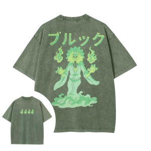 Bandai | One Piece Mens and Womens Washed T-Shirt Brook Clothing Summer and Spring Anime Classic Tee Retro Distressed Short Sleeve