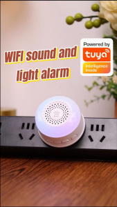 SMATRUL Tuya WiFi Sound And Light Alarm Sensor With US Plug For Smart Life App Control Door/Window  Sensor Camera Soil Gas Smoke Water Sensor Push Alerts