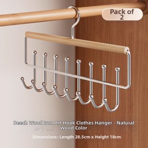 XUANG | Multi-functional Wooden Hangers for Home Use Multi-hook Storage