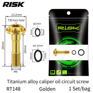 Risk | Risk Bicycle Caliper Locking Screw & Oil Circuit Bolt M6*22/24mm Titanium Alloy Bolt Screw for R4770/7070/8070/7170/8170 Caliper